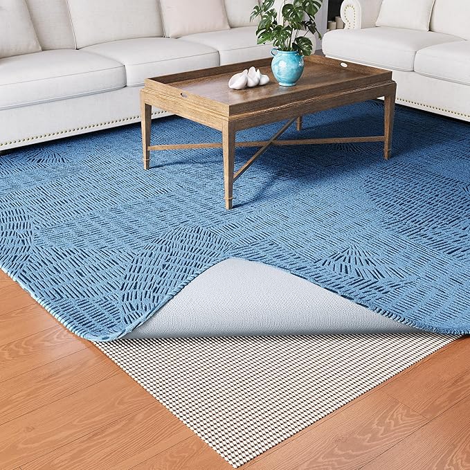 Jorvila Non-Slip Rug Pad Gripper 7x9 Feet, Anti Skid Mat for Under Area Rugs, Keeps Rugs in Position and Safe, Thick Cushioned Carpet Pad for Hardwood Floors Protection