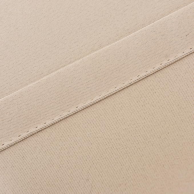 INLINAS Beige Blackout Curtains with Sheer Overlay - Grommet Top Thermal and Noise Reduction Panels for Bedroom and Living Room Light Blocking and Energy Saving, 52 x 72 Inches, Set of 2
