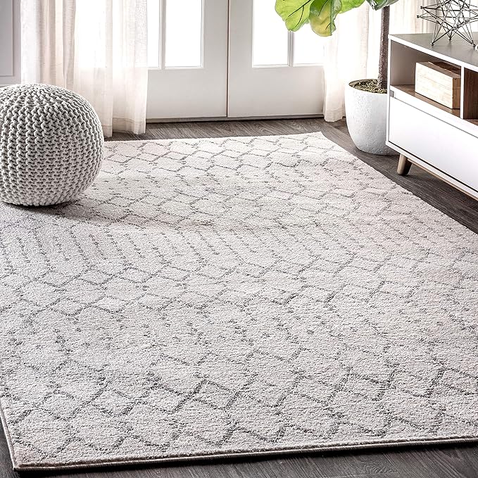 JONATHAN Y Boho Vintage Diamond Cream/Gray Indoor Area Rug 10X13 ft, Moroccan Hype for Living Room, Bedroom, Kitchen, Office, Easy-Cleaning, High Traffic, Pet-Friendly, Non-Shedding (MOH101B-13)