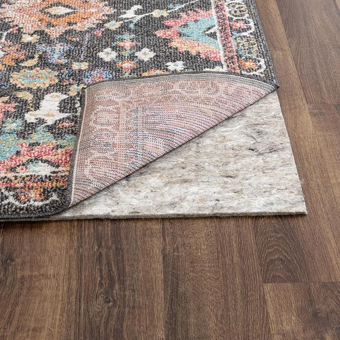 Mohawk Home Non Slip Rug Pad 2' 6" x 4' - 1/2" Thick Felt + Latex Rubber Gripper - Dual Surface Cushion for Hardwood, Carpet, Tile Floors, Made in USA