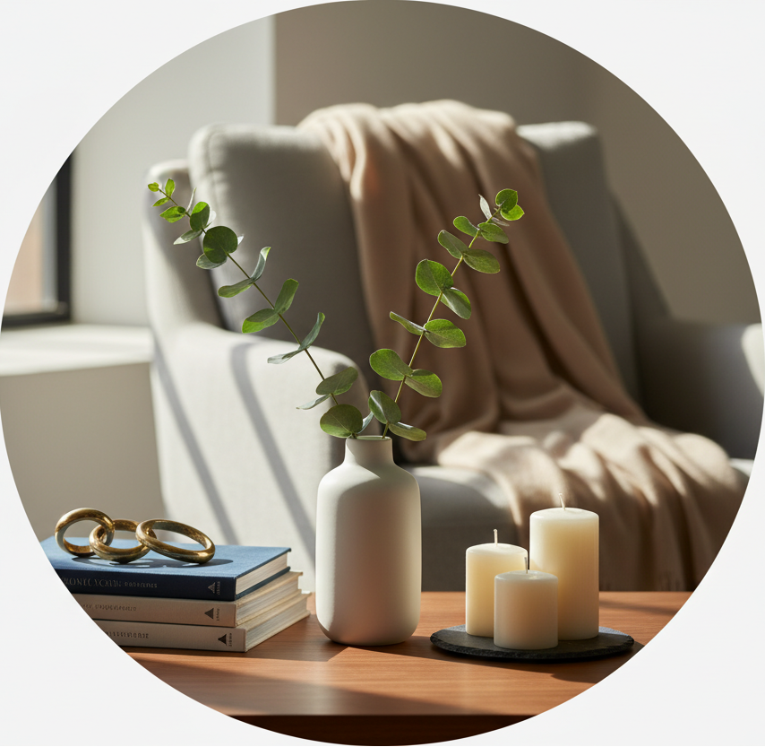 circle photo of home decor, make a real photo